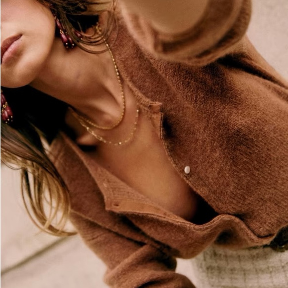 Sézane Camel Gaspard Cardigan